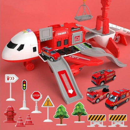 Airport Toy Set with Plane & Vehicles 20-Piece Pretend Play Kit for Kids Ages 3-6 Developmental Learning Transport Theme