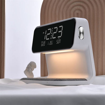 Réveil numérique avec socle de charge sans fil – Design moderne