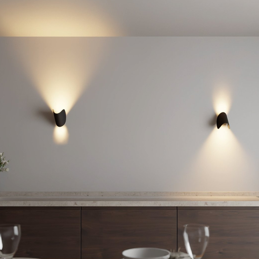 Sleek Semi-Circle Wall Sconce | Modern Minimalist Design with Dual Directional Light for Dynamic Illumination