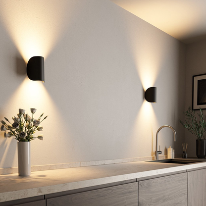 Sleek Semi-Circle Wall Sconce | Modern Minimalist Design with Dual Directional Light for Dynamic Illumination