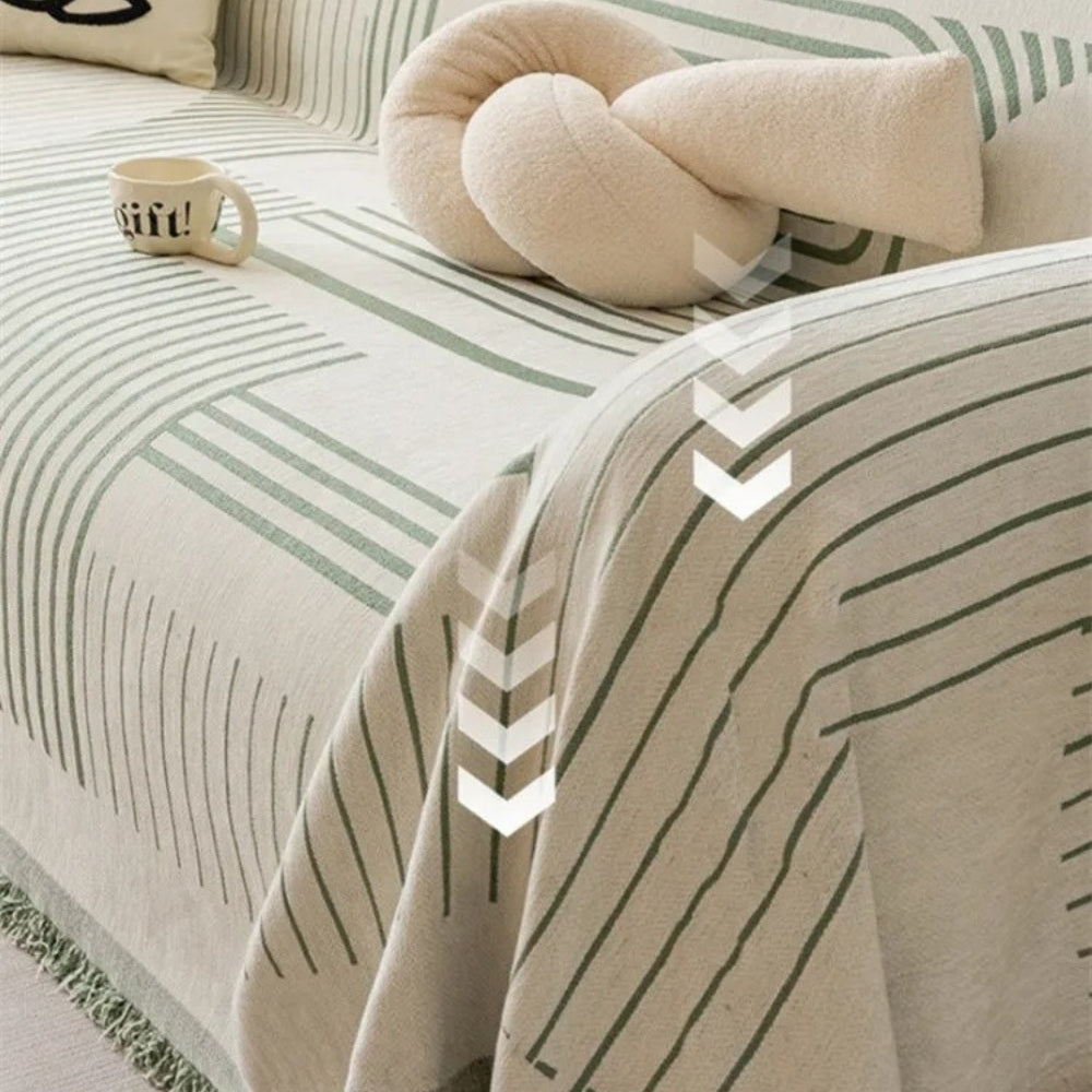 Sleek Sofa Cover - Soft Chenille, Cozy Snowflake Design