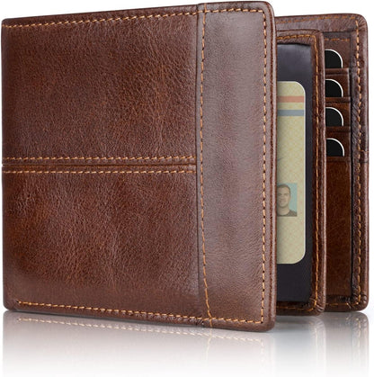 SlimArmor | RFID-Blocking Leather Bifold Wallet for Men with 16 Card Slots | Durable Design for Everyday Use