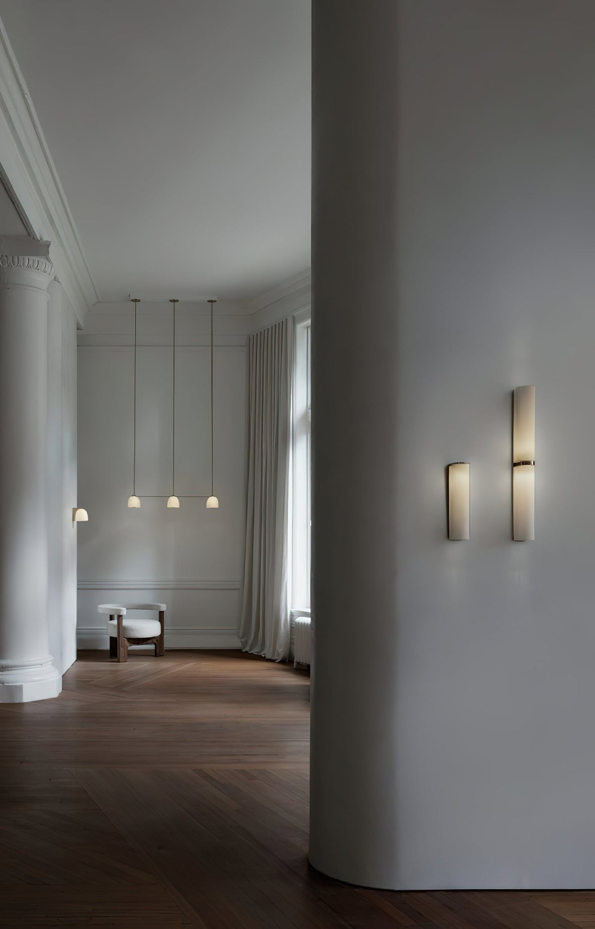 Glass Wall Sconce 2-Light Modern LED Fixture with Metal Frame for Bedroom Living Room Hallway