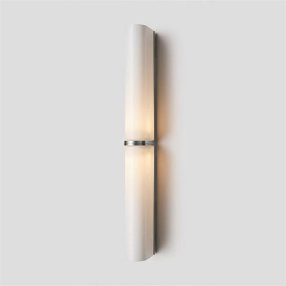 Glass Wall Sconce 2-Light Modern LED Fixture with Metal Frame for Bedroom Living Room Hallway