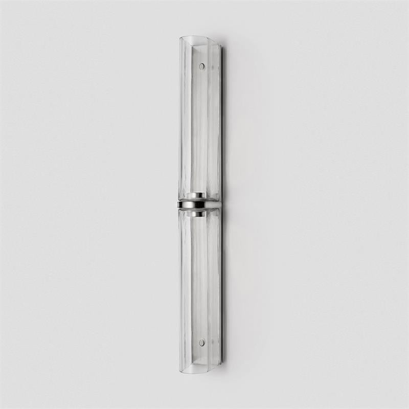 Glass Wall Sconce 2-Light Modern LED Fixture with Metal Frame for Bedroom Living Room Hallway