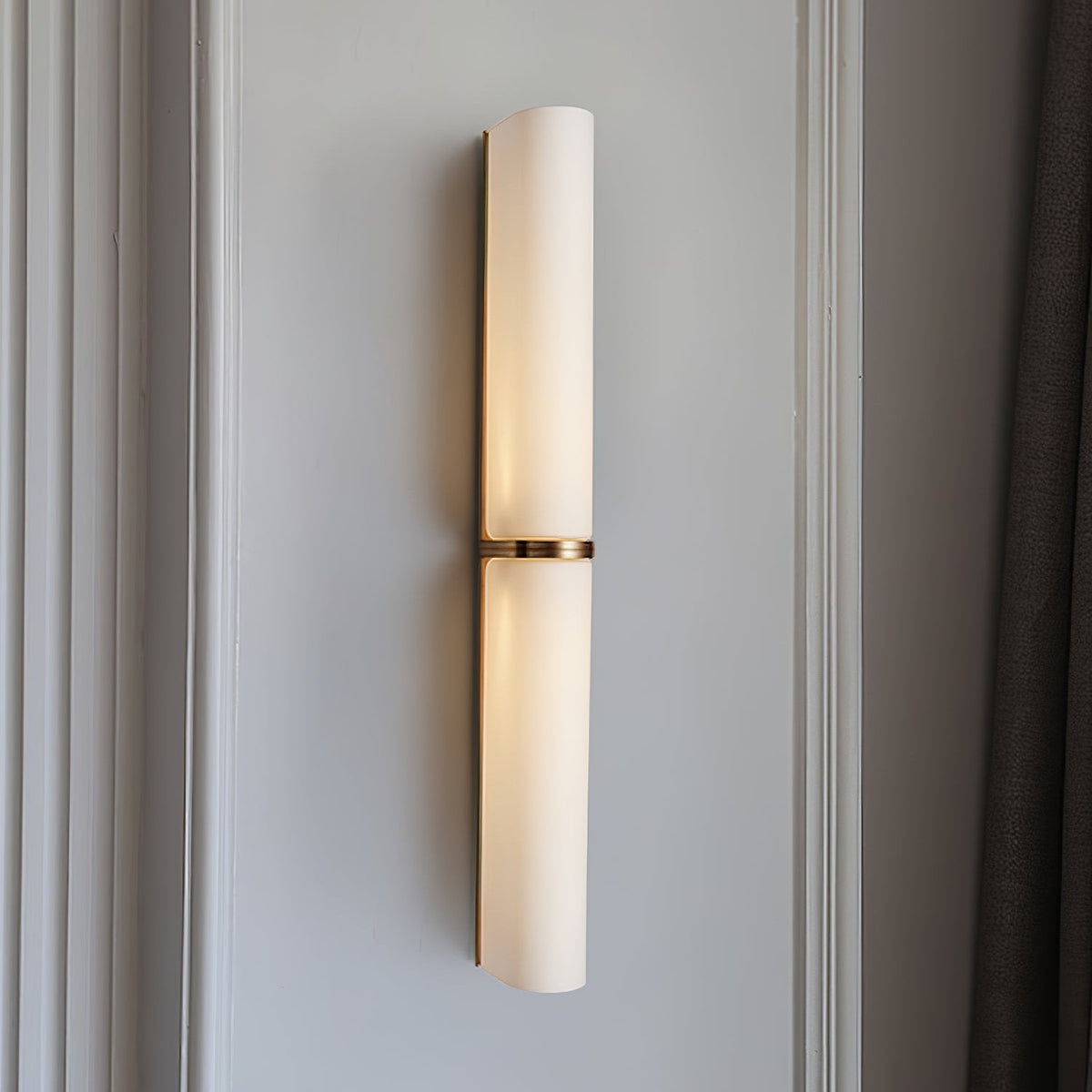 Glass Wall Sconce 2-Light Modern LED Fixture with Metal Frame for Bedroom Living Room Hallway