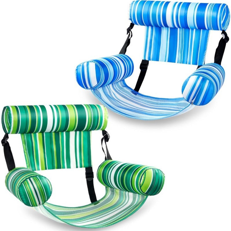 Pool Floats, Inflatable Pool Float Chair with Cooling Mesh Seat and Adjustable Backrest, Pool Lounger Set of 2