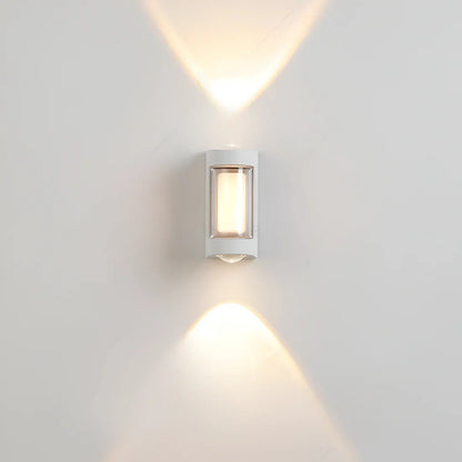 Cylindrical Outdoor Wall Sconce Up Down Light 10W LED Weatherproof Porch Facade Fixture Black White for Entryway Garden Patio Pathway Modern
