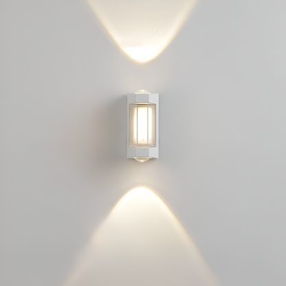 Cylindrical Outdoor Wall Sconce Up Down Light 10W LED Weatherproof Porch Facade Fixture Black White for Entryway Garden Patio Pathway Modern