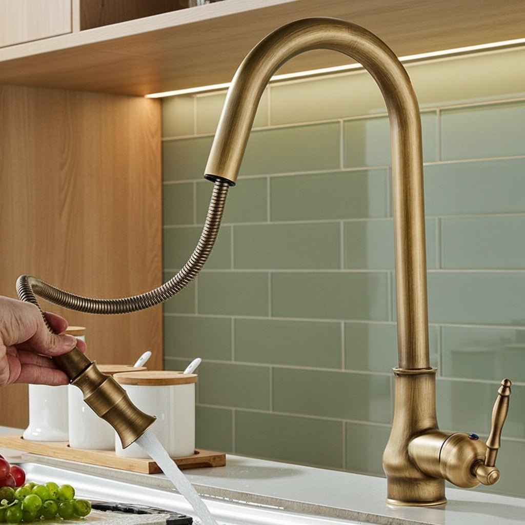 SmartSpout | Kitchen Faucet with Pull-Out Spray & Touch Sensor | Antique Bronze Finish for Effortless Use