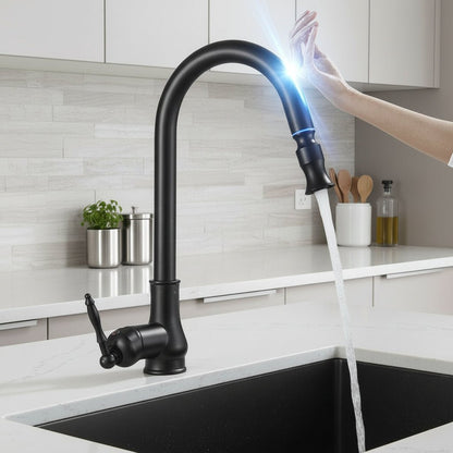 SmartSpout | Kitchen Faucet with Pull-Out Spray & Touch Sensor | Antique Bronze Finish for Effortless Use