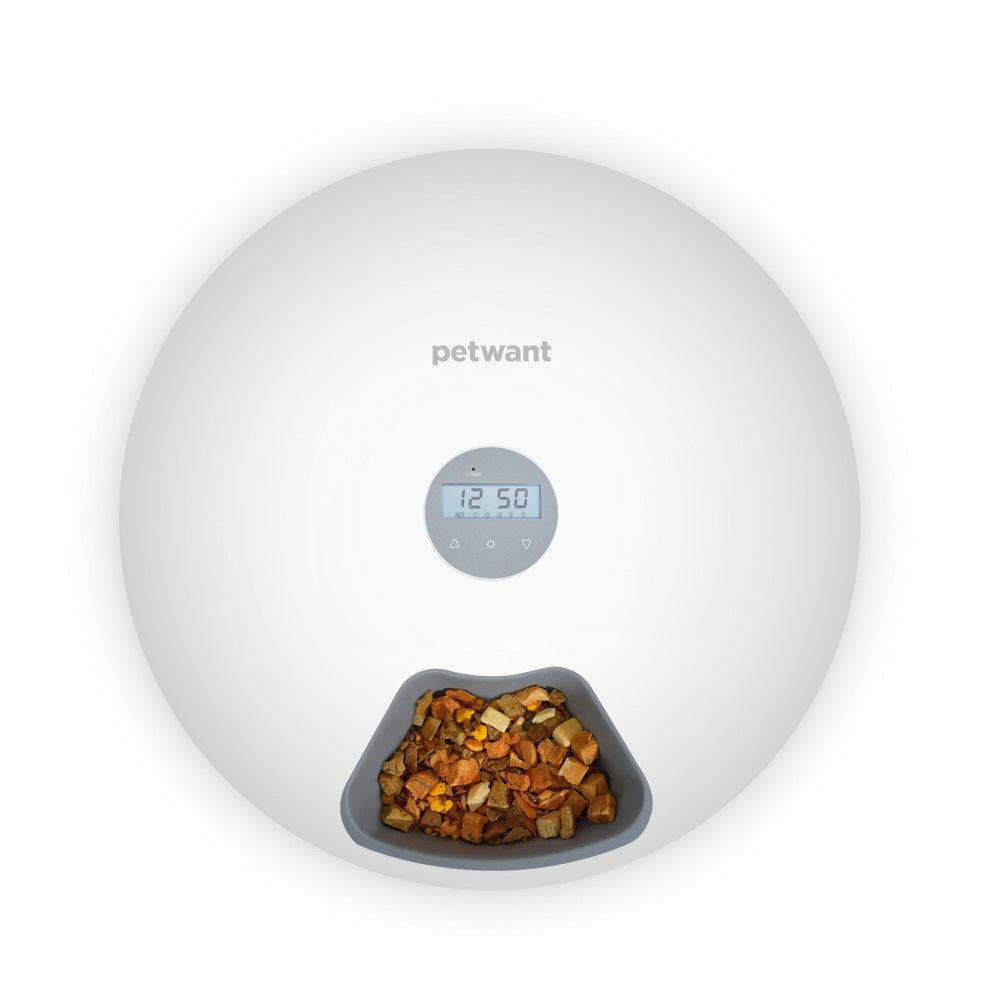 Automatic Cat Feeder with 6 Meal Compartments, Automatic Dog Feeder with USB Power, Automatic Pet Feeder for Dry Food