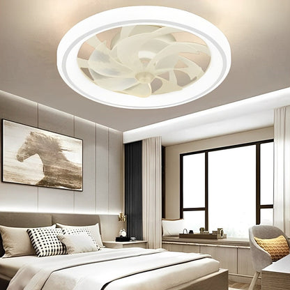 Smart Ceiling Fan with LED Lights & Dimmable Features | Modern Flush Mount Design for Year-Round Comfort