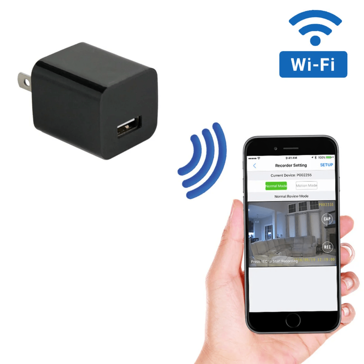 Hidden Camera Charger 1080P HD Home Security Surveillance with Motion Alerts & Live View for iPhone Android Remote Monitoring Covert