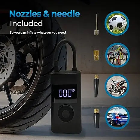 Smart Tire Pump | Portable Tire Inflator with LCD Display | Cordless Design for Efficient Tire Maintenance