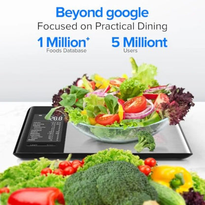 Digital Kitchen Scale with Nutrition Tracker App – Macro Calculator, Calorie Counter, Meal Prep Tool for Portion Control & Healthy Eating