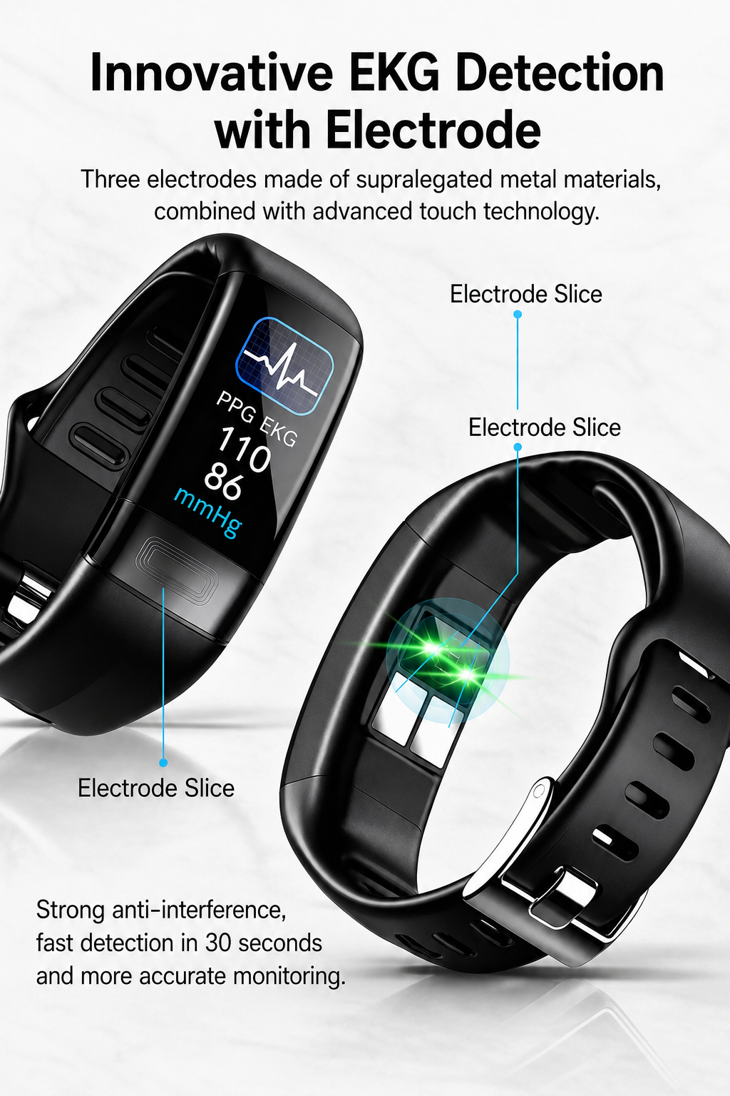 Montre connectée de suivi de santé avec ECG, tension artérielle et suivi du sommeil