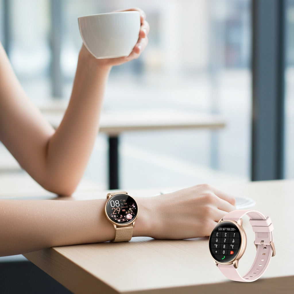 Montre connectée | Suivi de fitness avec cardiofréquencemètre | Design élégant pour un suivi santé optimal