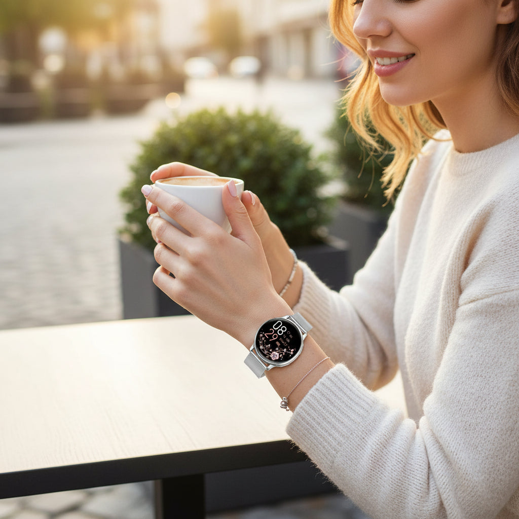 Montre connectée | Suivi de fitness avec cardiofréquencemètre | Design élégant pour un suivi santé optimal