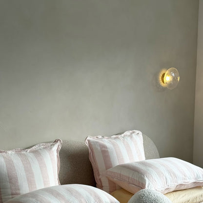 Modern Glass Sconce Light for Bedroom Hallway | Textured LED Wall Fixture Black or Gold Finish | Indoor Ambient Lighting