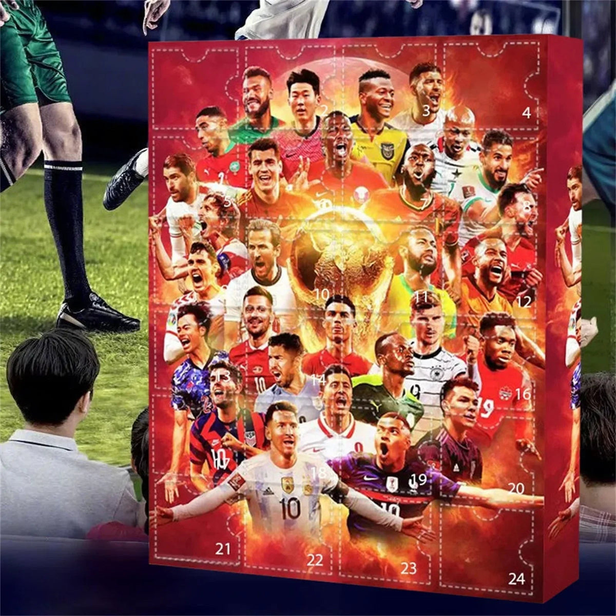 Calendrier de l'Avent Football | Compte à rebours unique avec jouets quotidiens | 24 jours de plaisir en famille pour les enfants