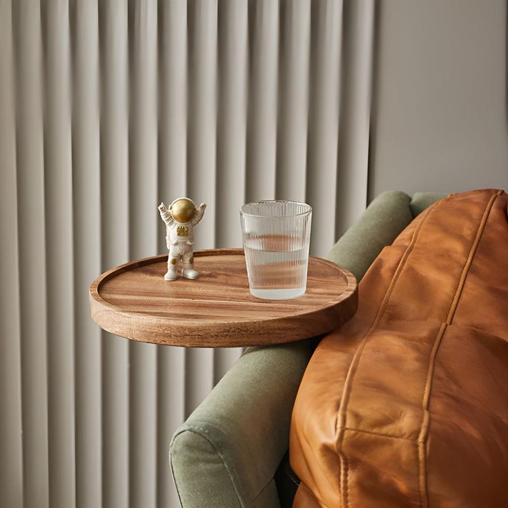 Sofara Armrest Tray Table - Solid Wood, Adjustable Design
