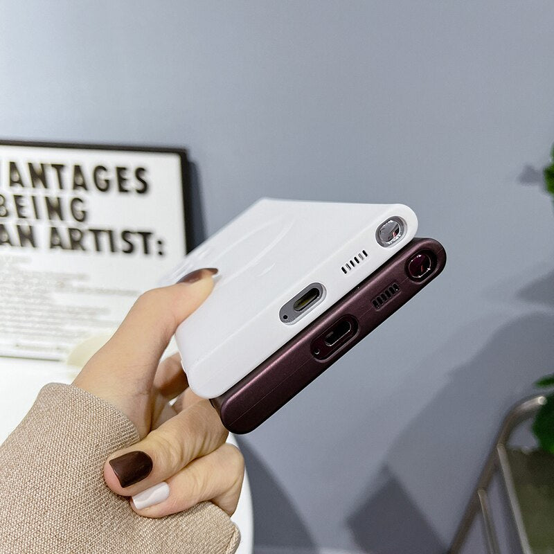 Magnetic Wireless Charging Case for Samsung Galaxy – Soft-Touch Silicone Phone Cover with Raised Edges for Camera and Screen Protection