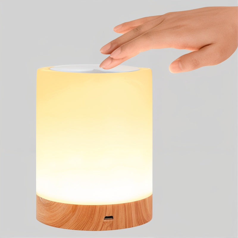 Touch-Control Rechargeable LED Bedside Lamp with RGB Color Changing Light for Bedroom, Nightstand & Living Room
