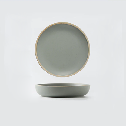 Soho Ceramic Dinner Plates in Pastel Tones with Sesame Dot Pattern – Elegant Stoneware for Everyday Dining