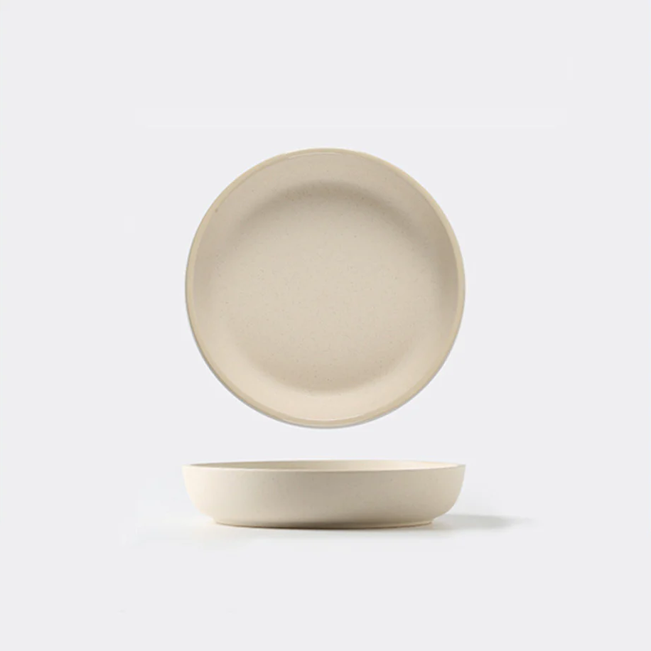 Soho Ceramic Dinner Plates in Pastel Tones with Sesame Dot Pattern – Elegant Stoneware for Everyday Dining
