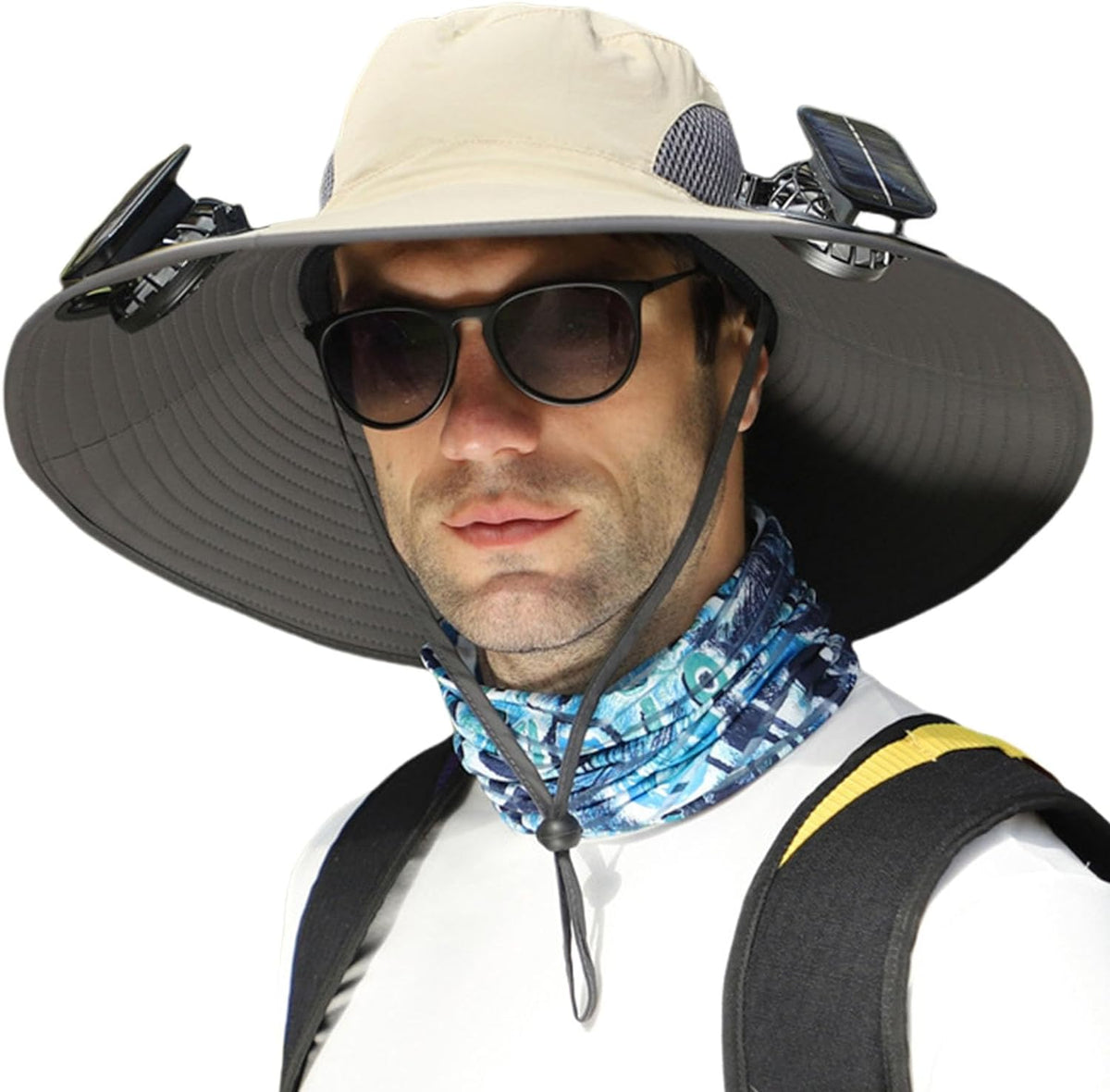 Sun Hat with Fan, Solar Powered Fan Hat, Wide Brim Hat with Cooling Fan for Outdoor Protection