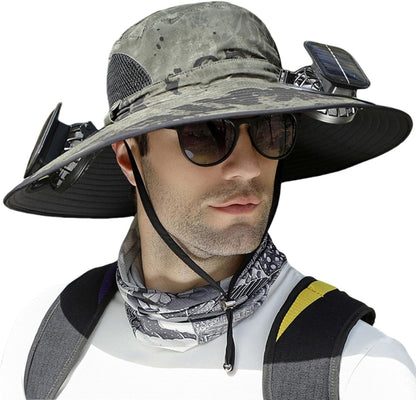 Solar Breeze | Solar Powered Fan Hat with Adjustable Size & Dual Power Design | Stay Cool Outdoors