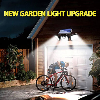 Solar Security Light | Triple-Head Outdoor Illumination with Motion Detection | Weather-Resistant Design for Enhanced Safety