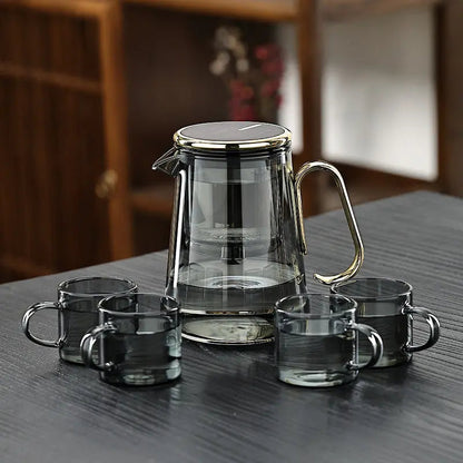 Bouilloire résistante à la chaleur de 710 ml avec infuseur amovible et arrêt d'infusion magnétique pour thé en vrac noir, vert ou aux herbes, comptoir de cuisine