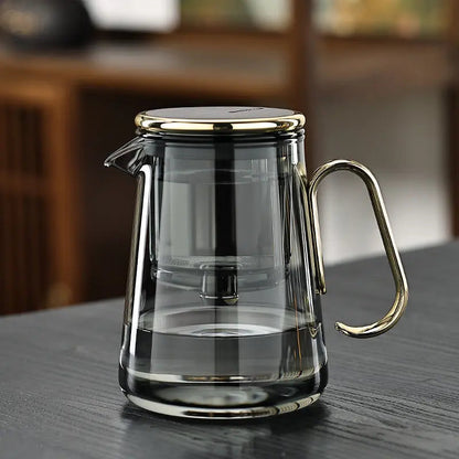 Bouilloire résistante à la chaleur de 710 ml avec infuseur amovible et arrêt d'infusion magnétique pour thé en vrac noir, vert ou aux herbes, comptoir de cuisine