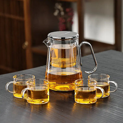 Bouilloire résistante à la chaleur de 710 ml avec infuseur amovible et arrêt d'infusion magnétique pour thé en vrac noir, vert ou aux herbes, comptoir de cuisine