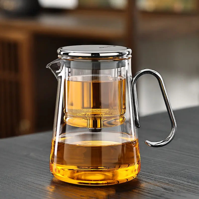 Bouilloire résistante à la chaleur de 710 ml avec infuseur amovible et arrêt d'infusion magnétique pour thé en vrac noir, vert ou aux herbes, comptoir de cuisine