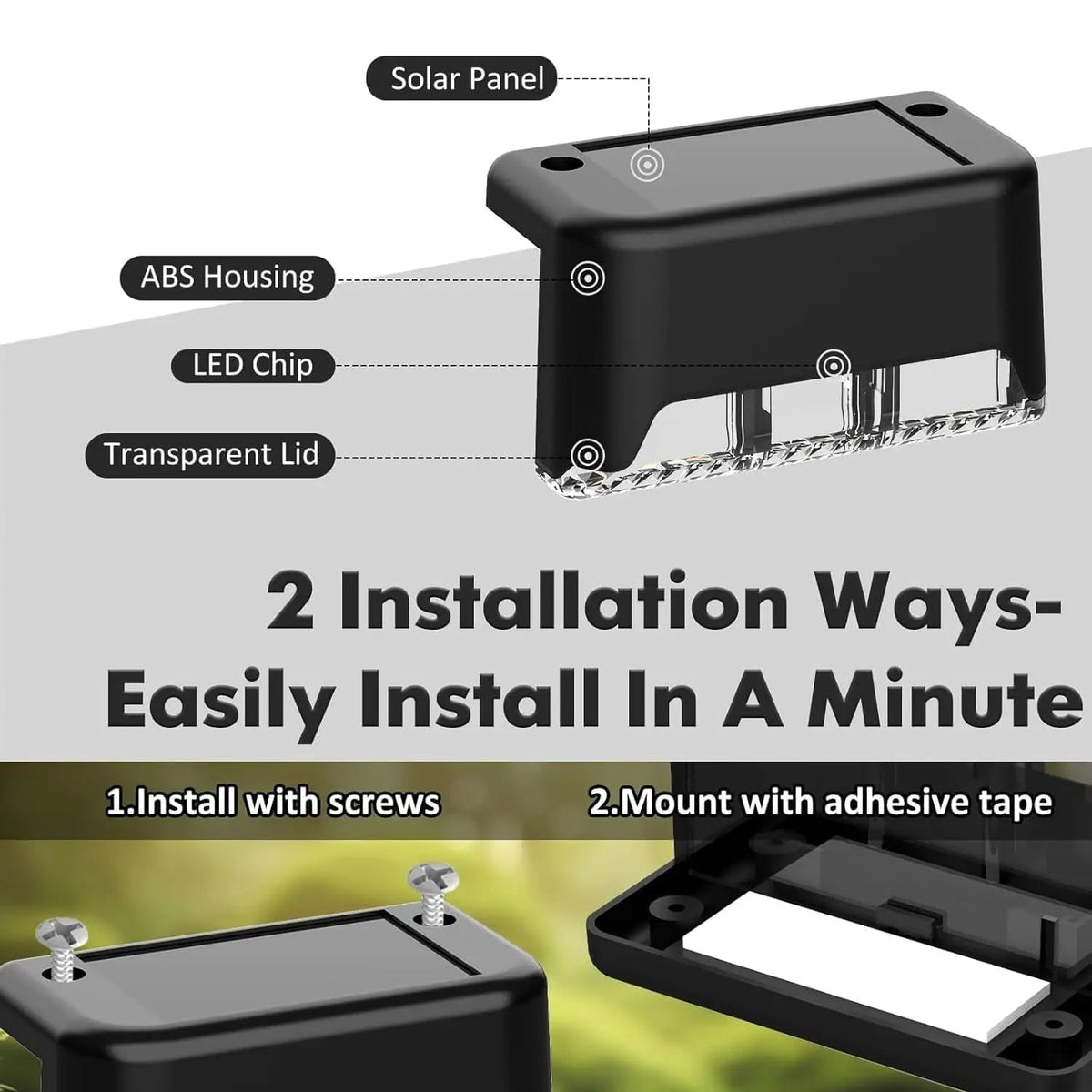 Solara Solar Garden Lights - Weatherproof Outdoor Lighting, Motion Sensor