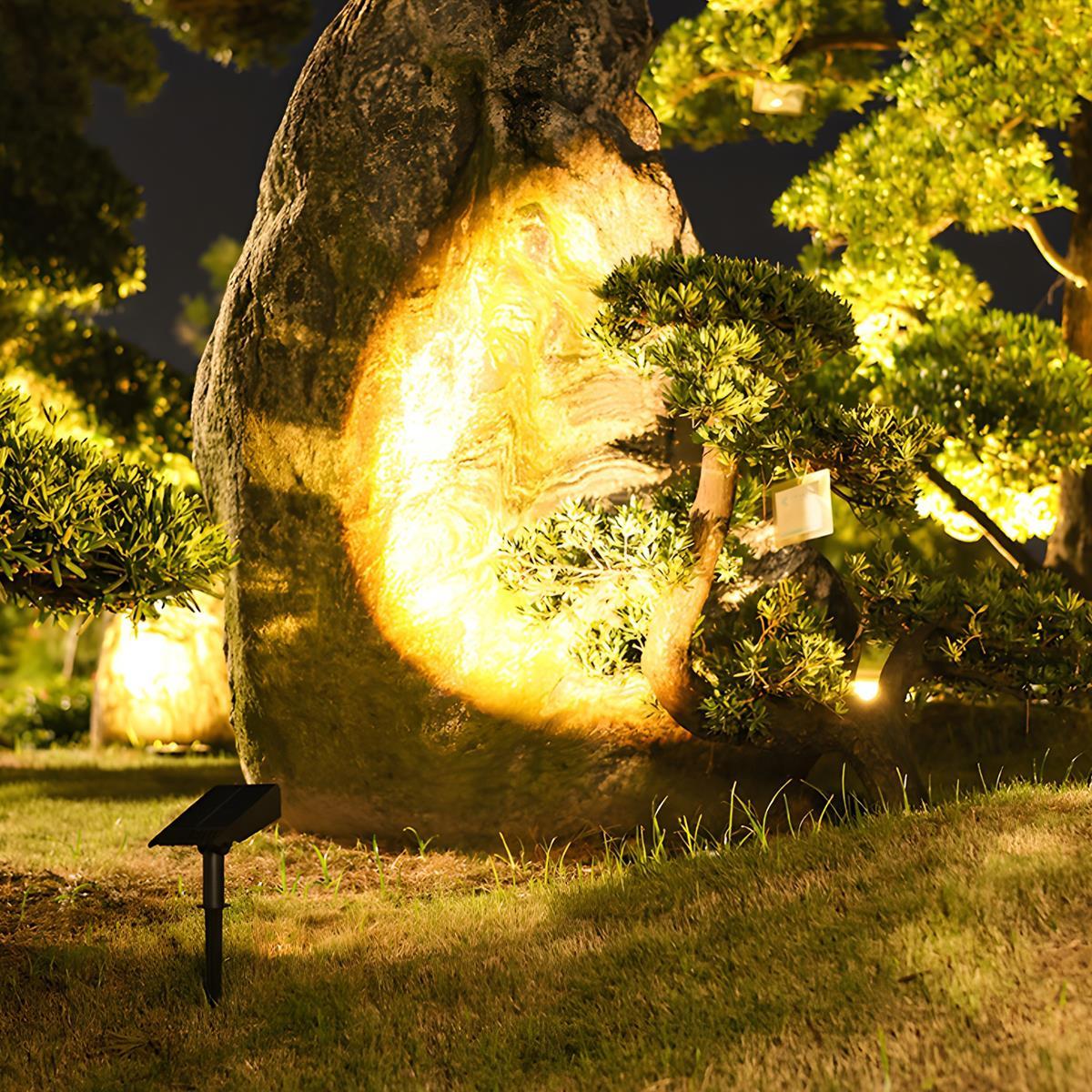 Adjustable Solar Spotlight for Garden | Zoom Beam Outdoor LED Light for Landscaping & Pathways | Warm White 3000K Wireless Solar Powered