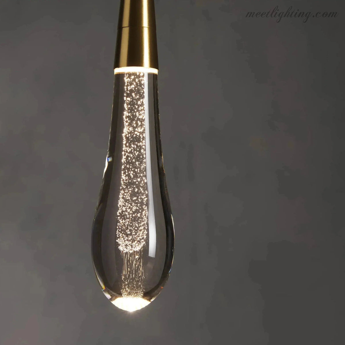 Seeded Glass Teardrop Pendant Light Dimmable LED for Kitchen Island Dining Room Entryway Adjustable Cord Vaulted Ceiling Compatible