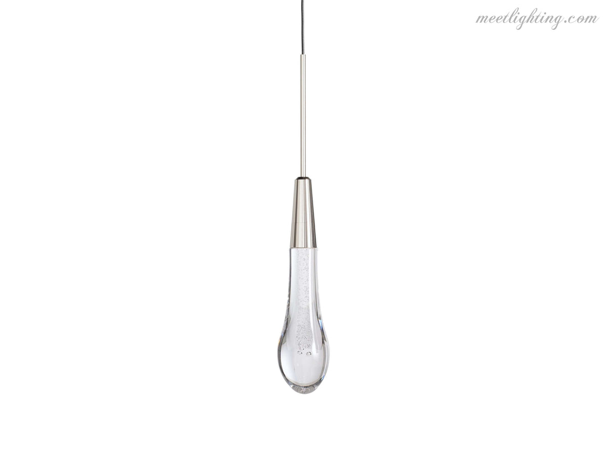 Seeded Glass Teardrop Pendant Light Dimmable LED for Kitchen Island Dining Room Entryway Adjustable Cord Vaulted Ceiling Compatible
