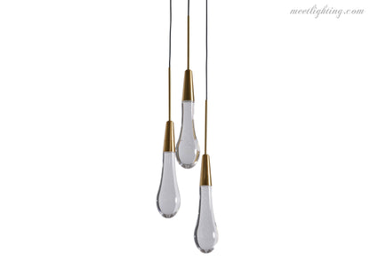 Seeded Glass Teardrop Pendant Light Dimmable LED for Kitchen Island Dining Room Entryway Adjustable Cord Vaulted Ceiling Compatible