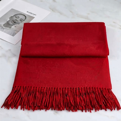 Soft Cashmere Scarf with Fringe – Elegant Wrap for Fall & Winter Cold Weather