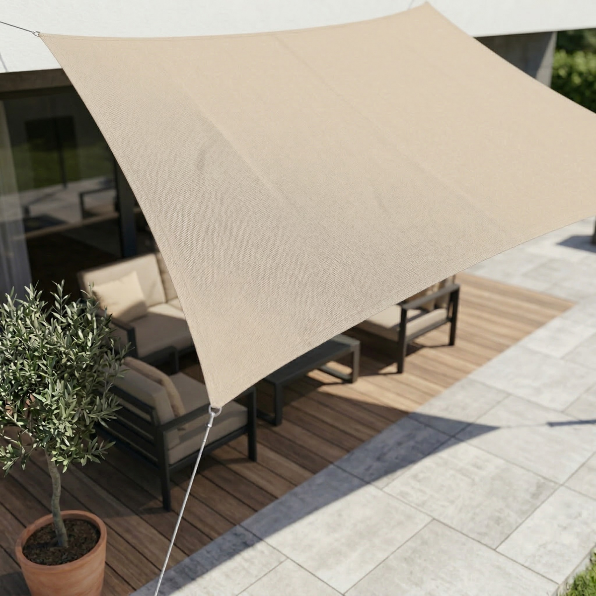 Waterproof Rectangular Shade Sail UV Protection Outdoor Canopy for Patio Deck Pool Garden Balcony Sun Shelter Heavy-Duty Polyester