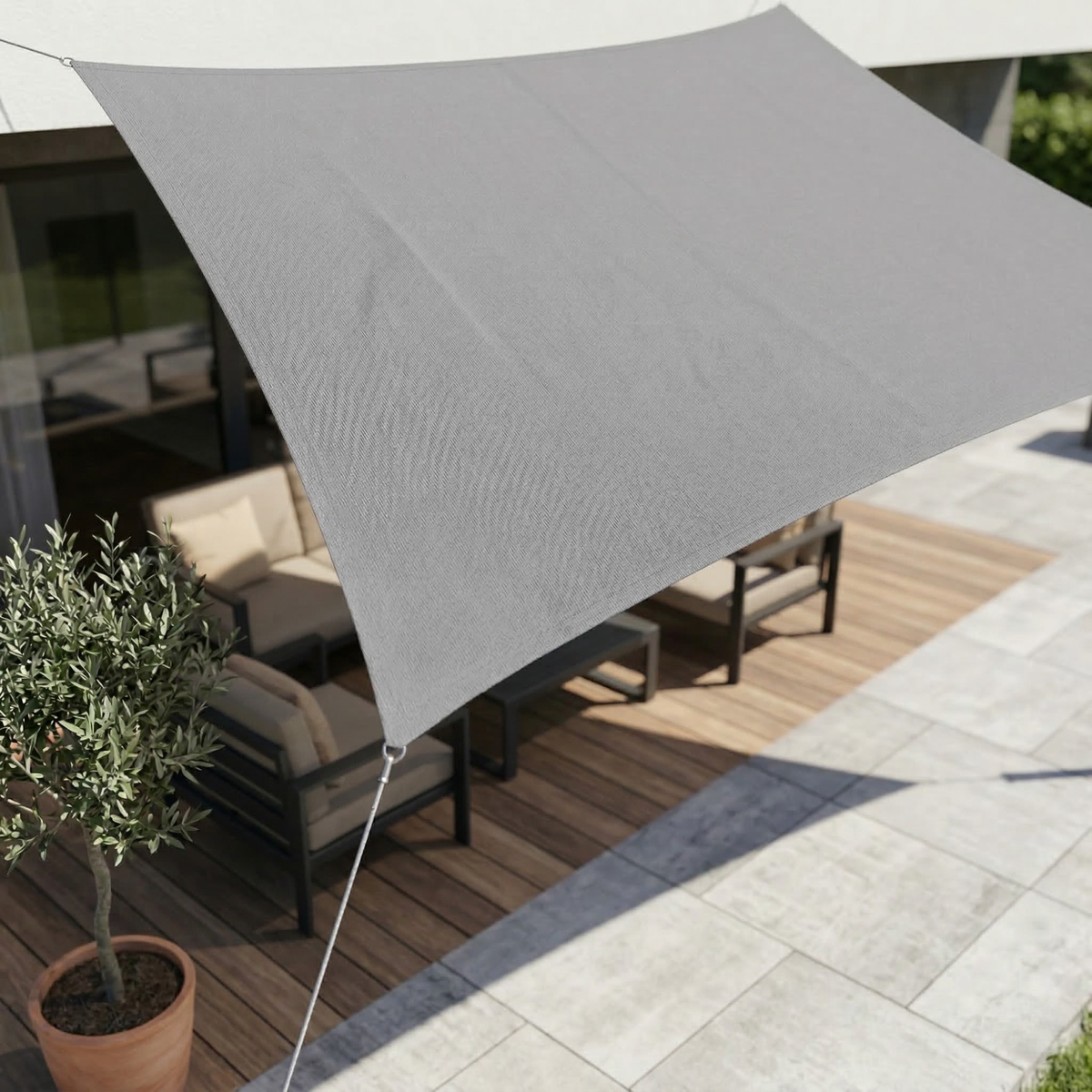 Waterproof Rectangular Shade Sail UV Protection Outdoor Canopy for Patio Deck Pool Garden Balcony Sun Shelter Heavy-Duty Polyester