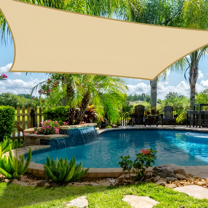 Waterproof Rectangular Shade Sail UV Protection Outdoor Canopy for Patio Deck Pool Garden Balcony Sun Shelter Heavy-Duty Polyester