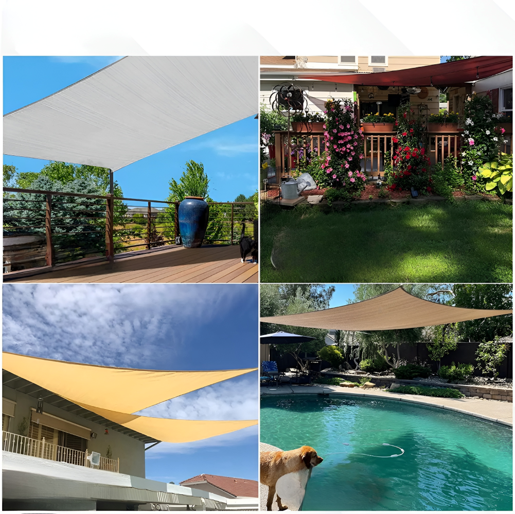 Waterproof Rectangular Shade Sail UV Protection Outdoor Canopy for Patio Deck Pool Garden Balcony Sun Shelter Heavy-Duty Polyester