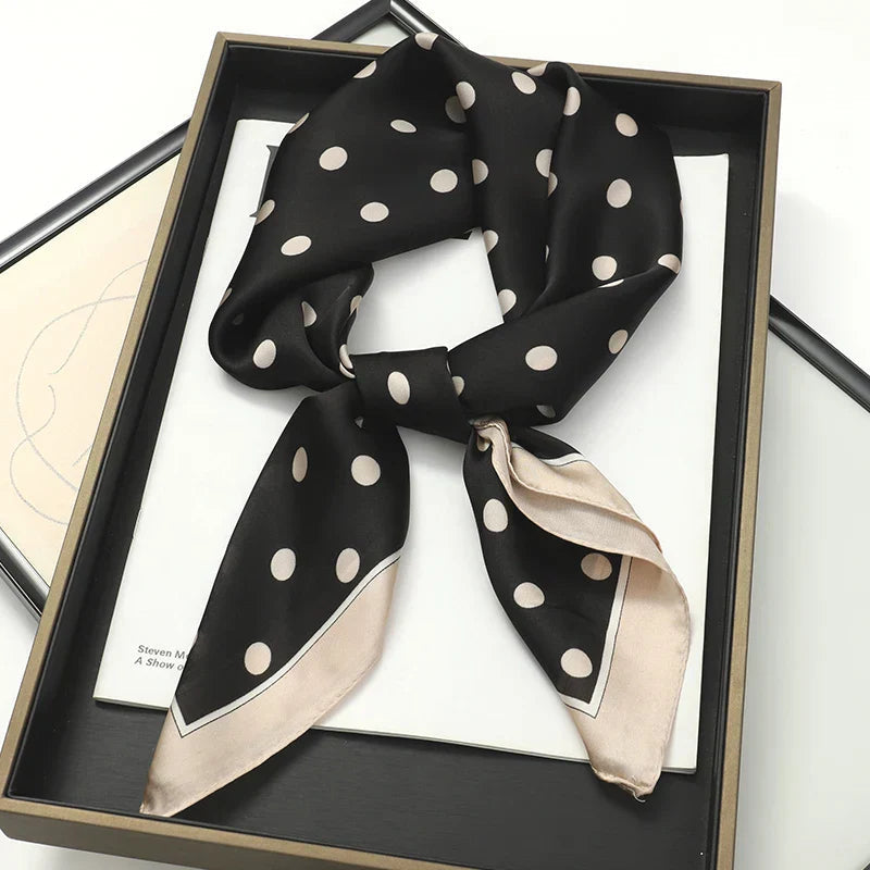 Silk Scarves Square 70 cm, Womens Scarf Plaid Silk Neck Scarf for Summer, Lightweight Hair Scarf Tie for Casual Outings