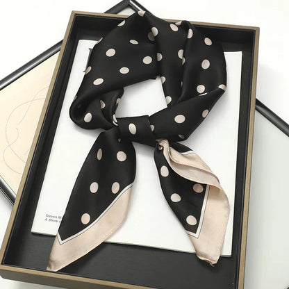 Silk Scarves Square 70 cm, Womens Scarf Plaid Silk Neck Scarf for Summer, Lightweight Hair Scarf Tie for Casual Outings