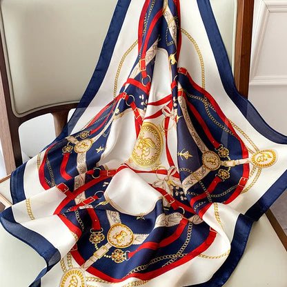Sophie Silk Charm Scarf | Plaid Pattern, Versatile Accessory